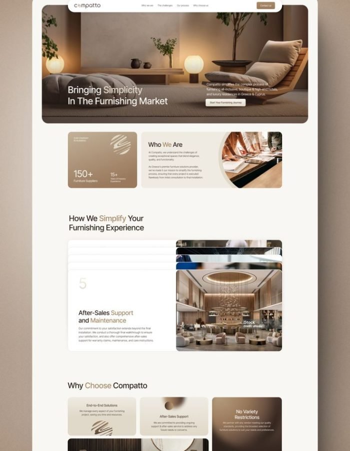 Luxury Elegant Furnishing Website Design & Development for High-End Companies _ Compatto Case Study Luxury Elegant Furnishing Website Design & Development for High-End Companies _ Compatto Case Study